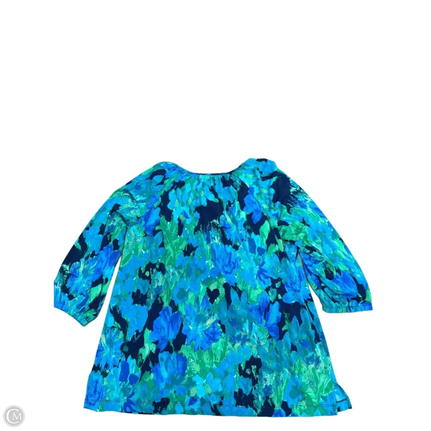 Top Long Sleeve By Susan Graver In Blue & Green, Size: Xl