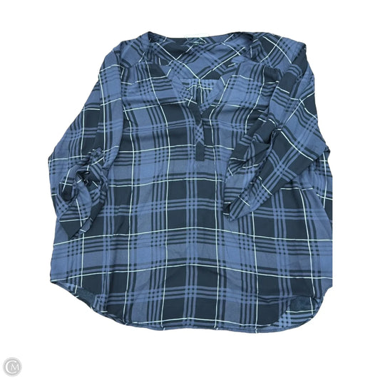 Top Long Sleeve By Torrid In Plaid Pattern, Size: 3x