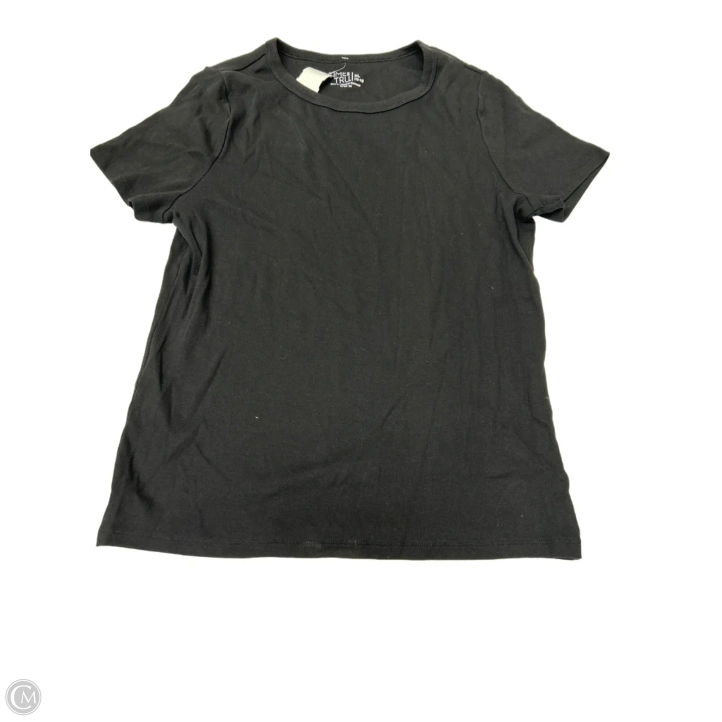 Top Short Sleeve Basic By Time And Tru In Black, Size: Xl