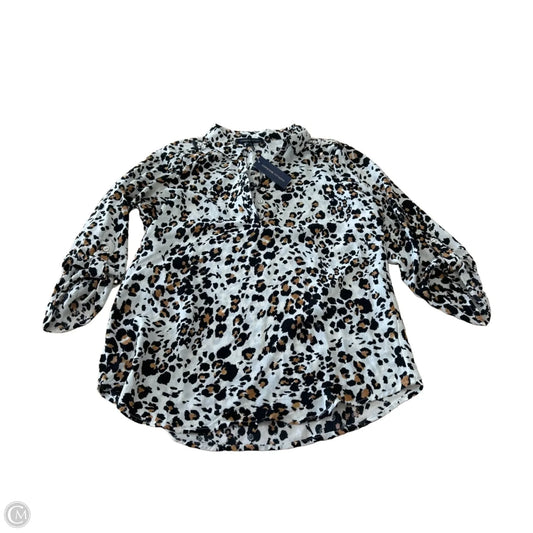 Top Long Sleeve By Adrienne Vittadini In Animal Print, Size: L