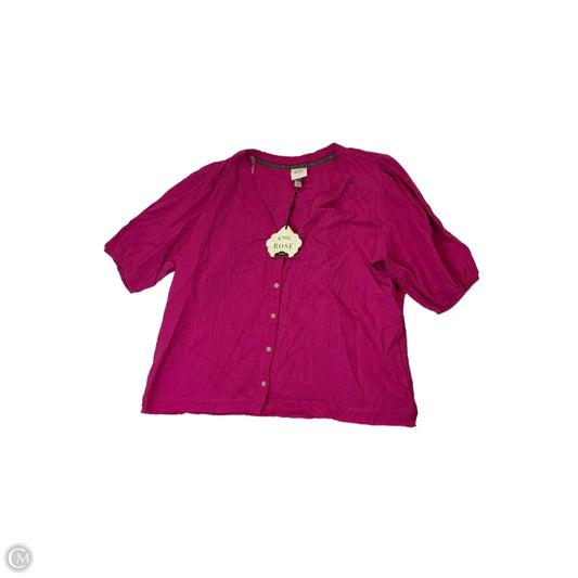 Top Short Sleeve By Knox Rose In Pink, Size: L