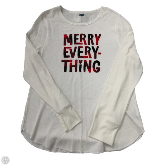 Top Long Sleeve By Old Navy In White, Size: 1x