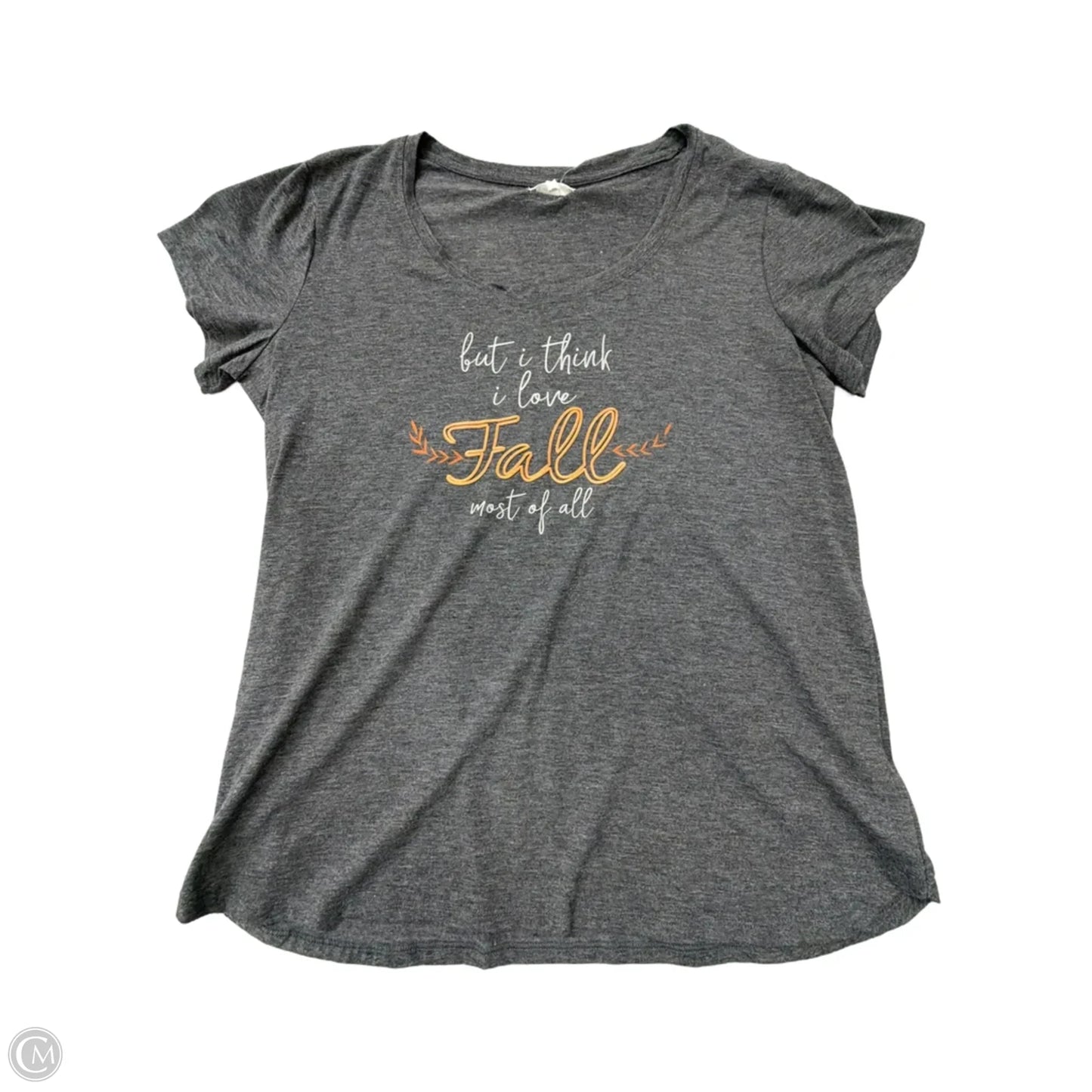 Top Short Sleeve By Maurices In Grey, Size: 1x