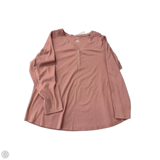 Top Long Sleeve By Sonoma In Pink, Size: 3x
