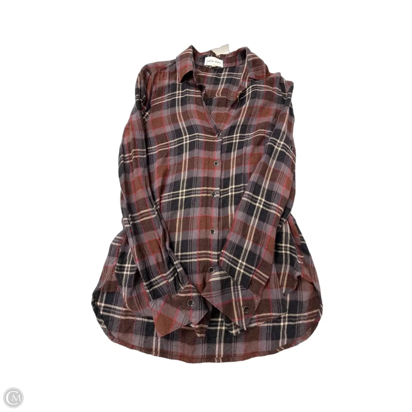 Top Long Sleeve By Bella Dahl In Plaid Pattern, Size: S