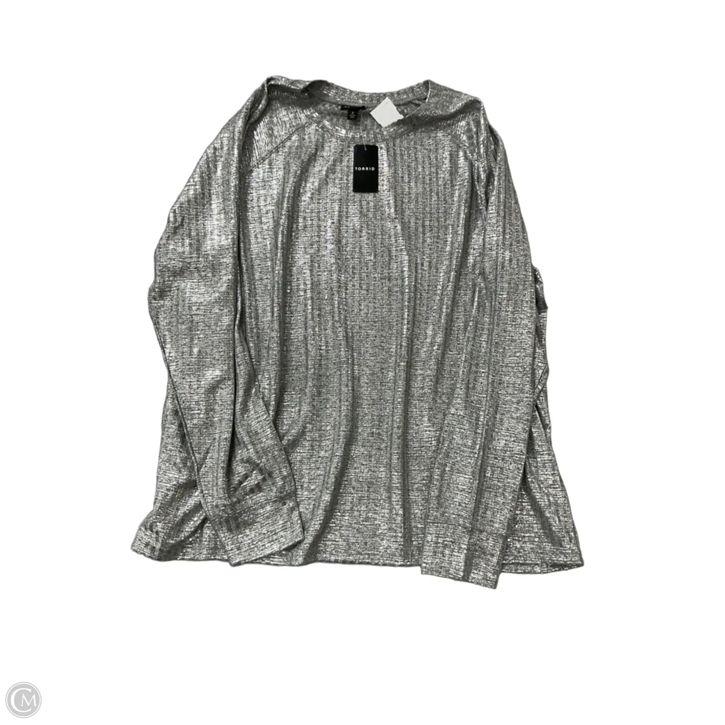 Top Long Sleeve By Torrid In Silver, Size: 2x