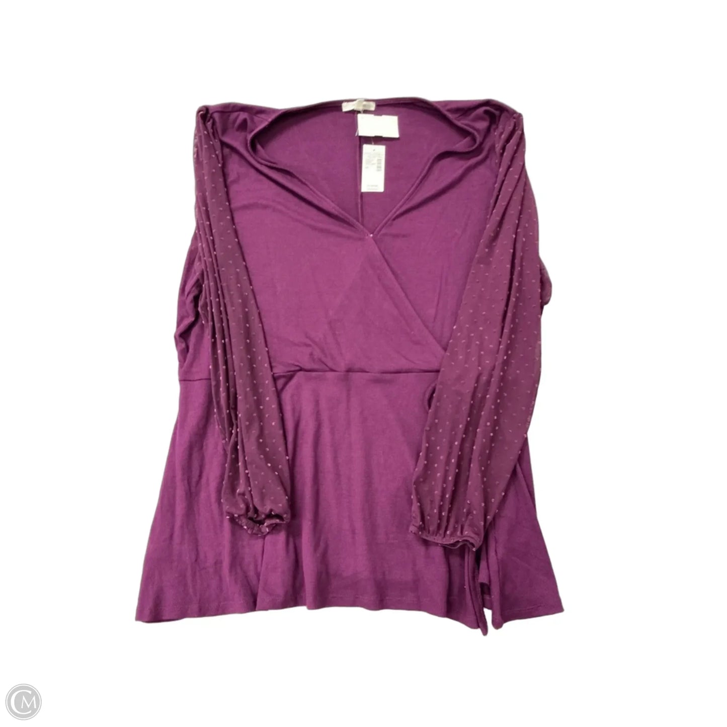 Top Long Sleeve By Maurices In Purple, Size: 2x