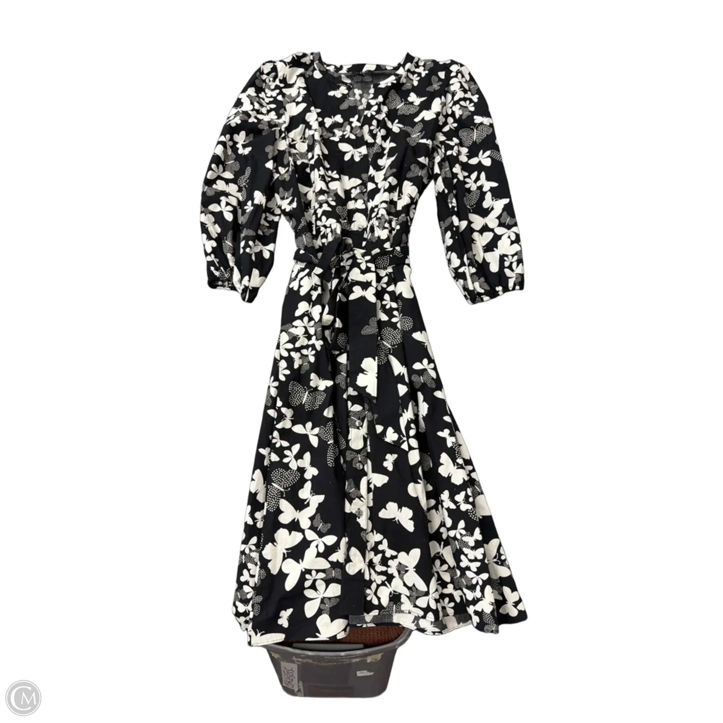 Dress Party Midi By H&m In Green, Size: M