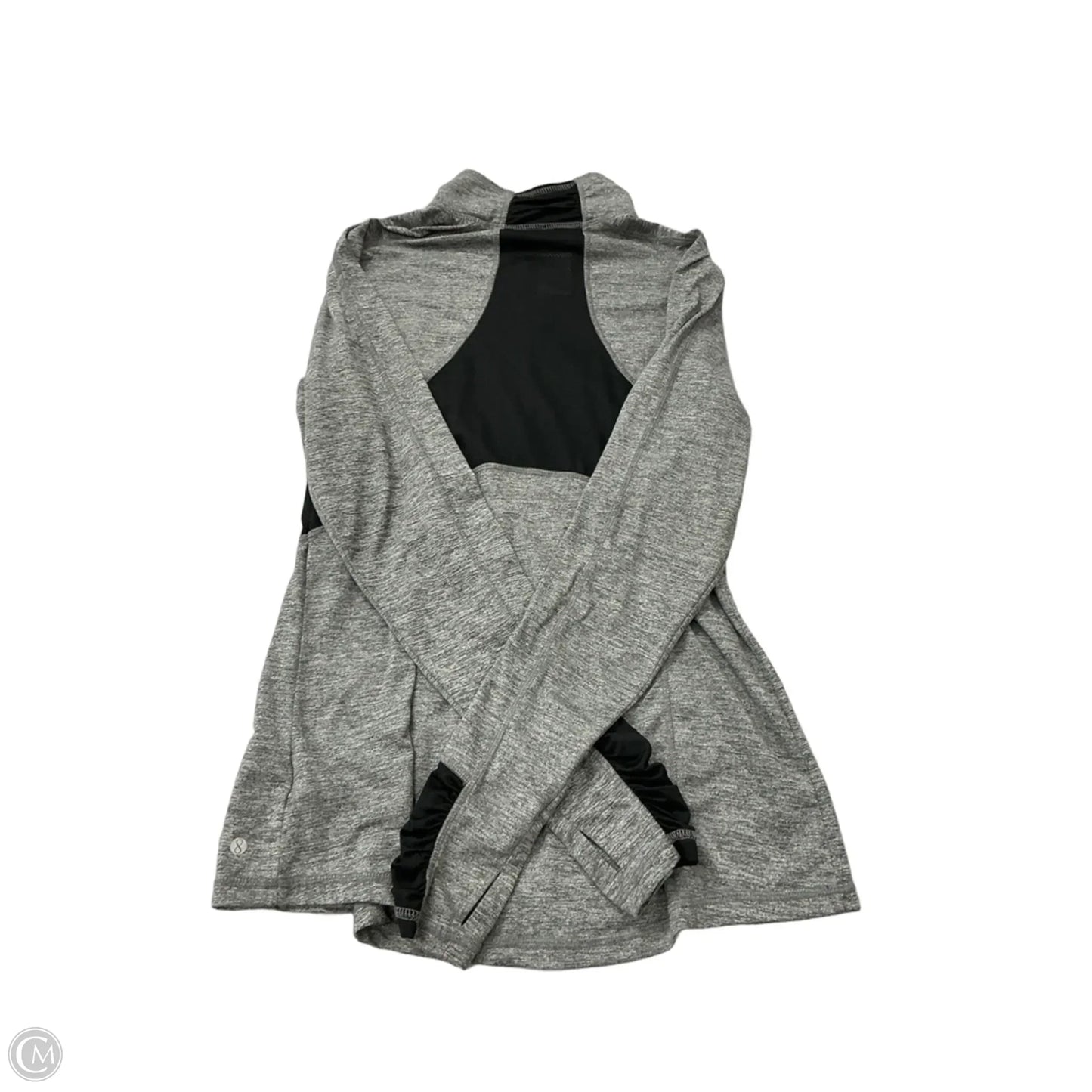 Athletic Top Long Sleeve Collar By Layer 8 In Grey, Size: L