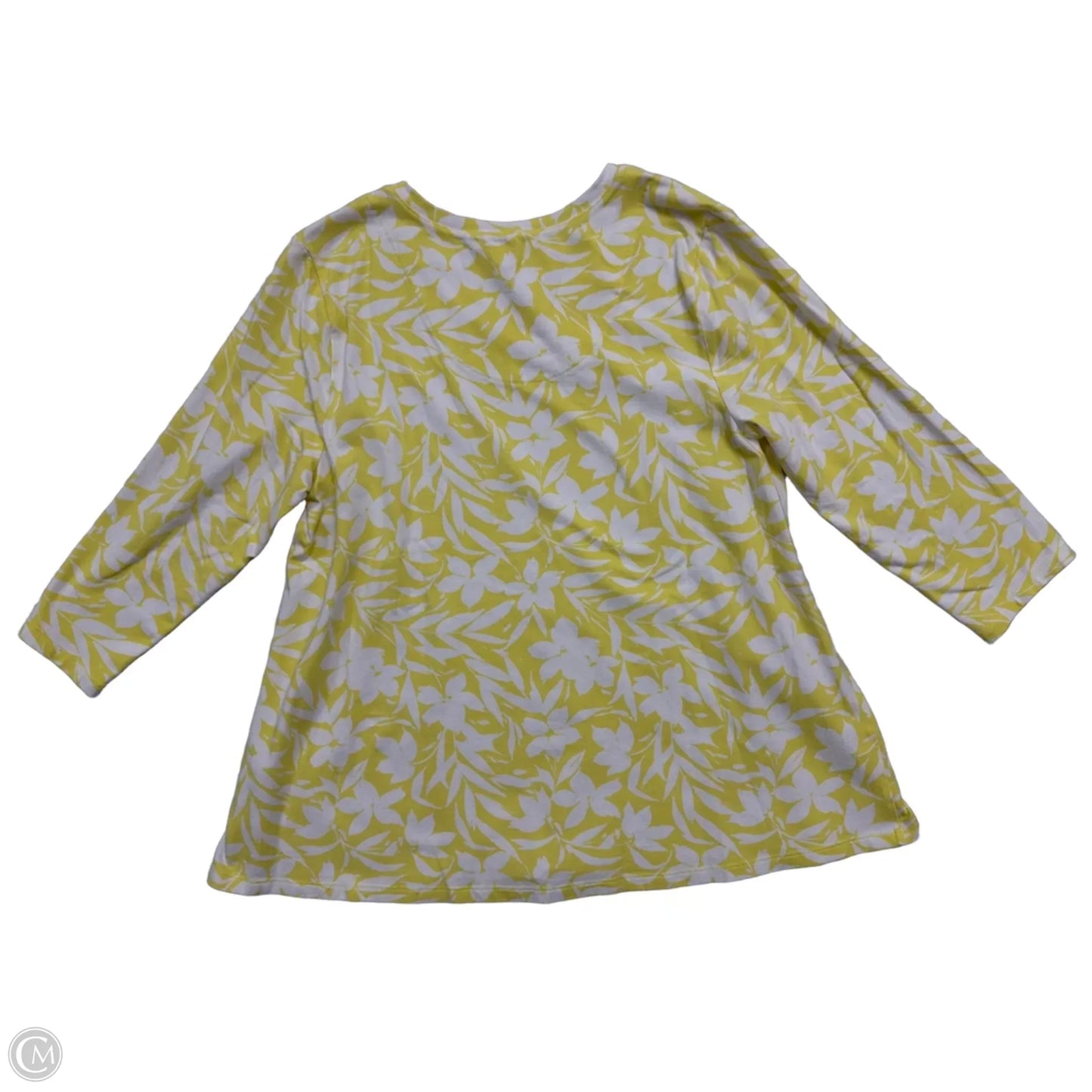 Top 3/4 Sleeve By D&co. In Floral Print, Size: M