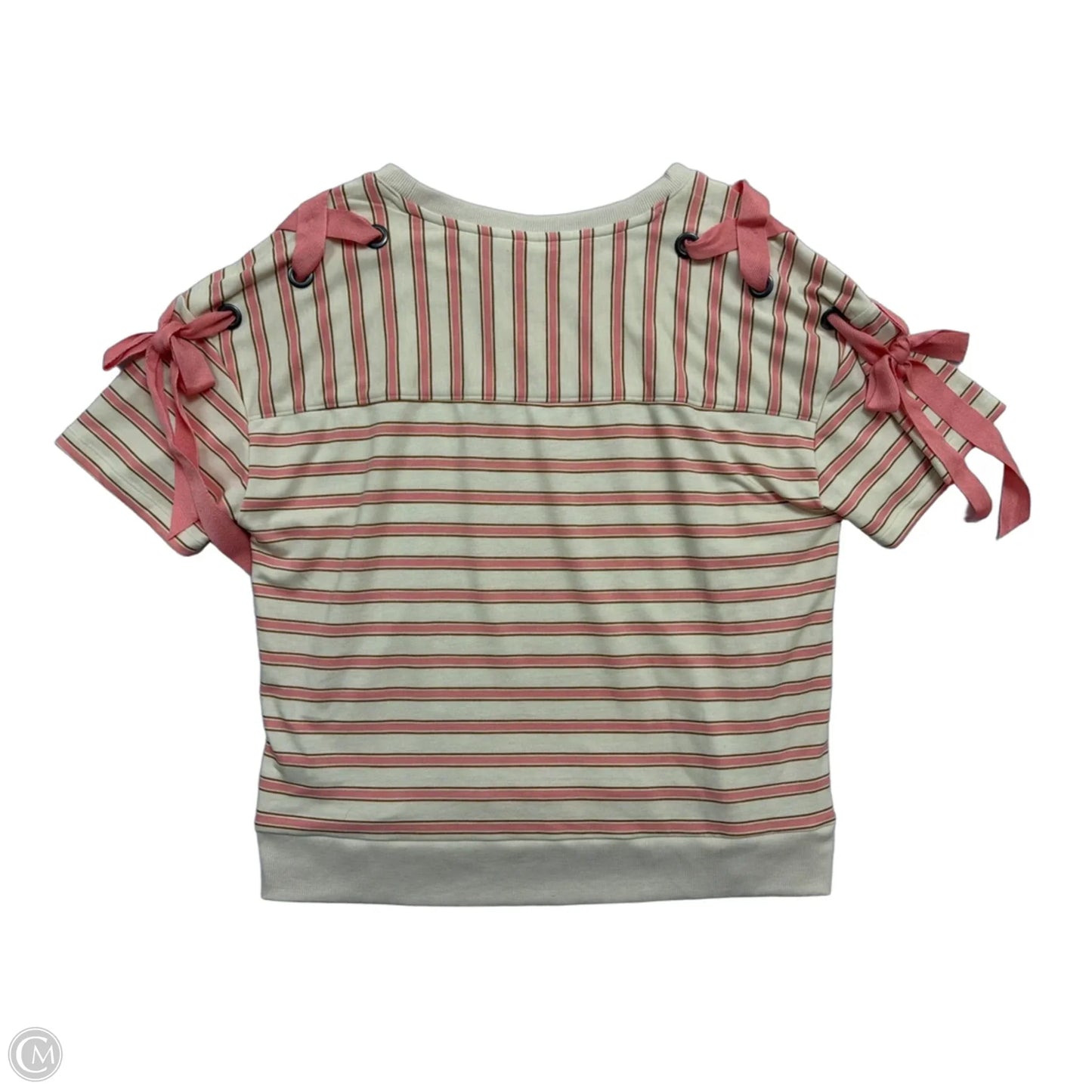Top Short Sleeve By Cato In Striped Pattern, Size: L