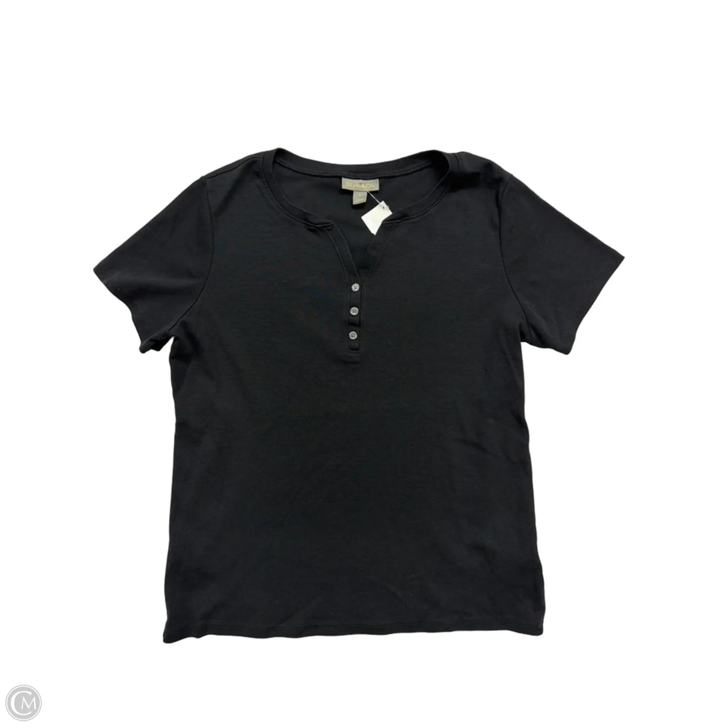 Top Short Sleeve By Style And Company In Black, Size: M