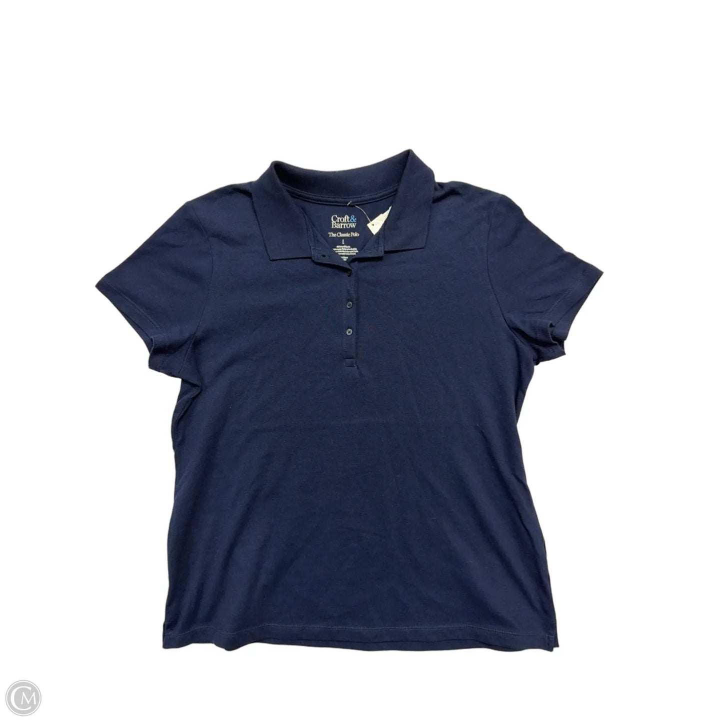 Top Short Sleeve By Croft And Barrow In Navy, Size: L