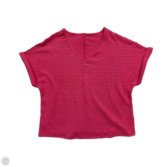 Top Short Sleeve By Emery Rose In Pink, Size: Xl