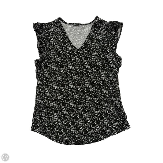 Top Sleeveless By Adrianna Papell In Black & White, Size: S