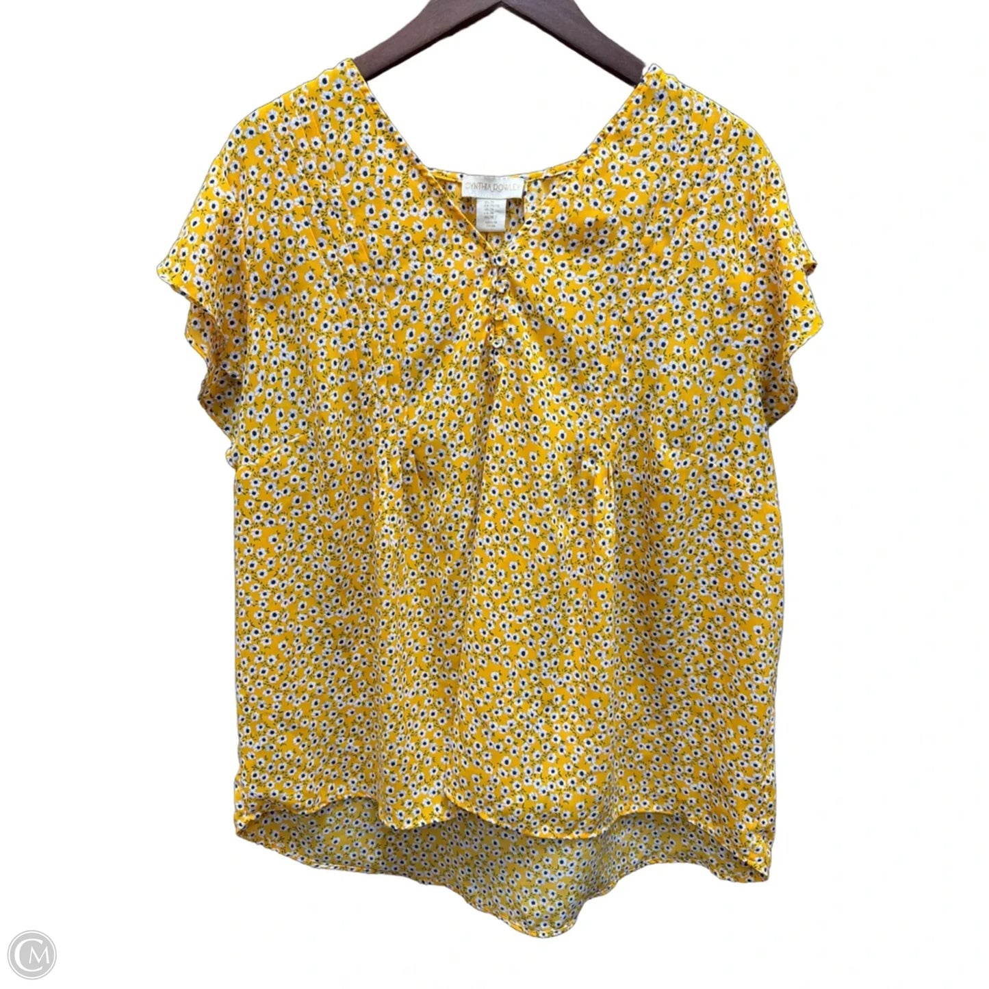 Top Short Sleeve By Cynthia Rowley In Floral Print, Size: 2x