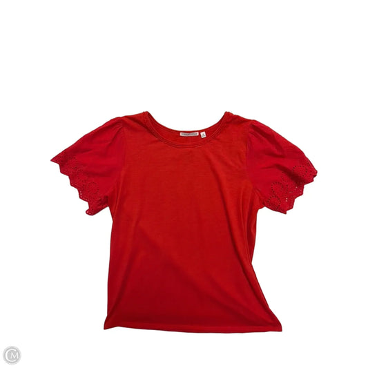 Top Short Sleeve By Notations In Red, Size: 1x