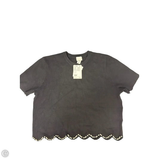 Top Short Sleeve By H&m In Black, Size: Xl
