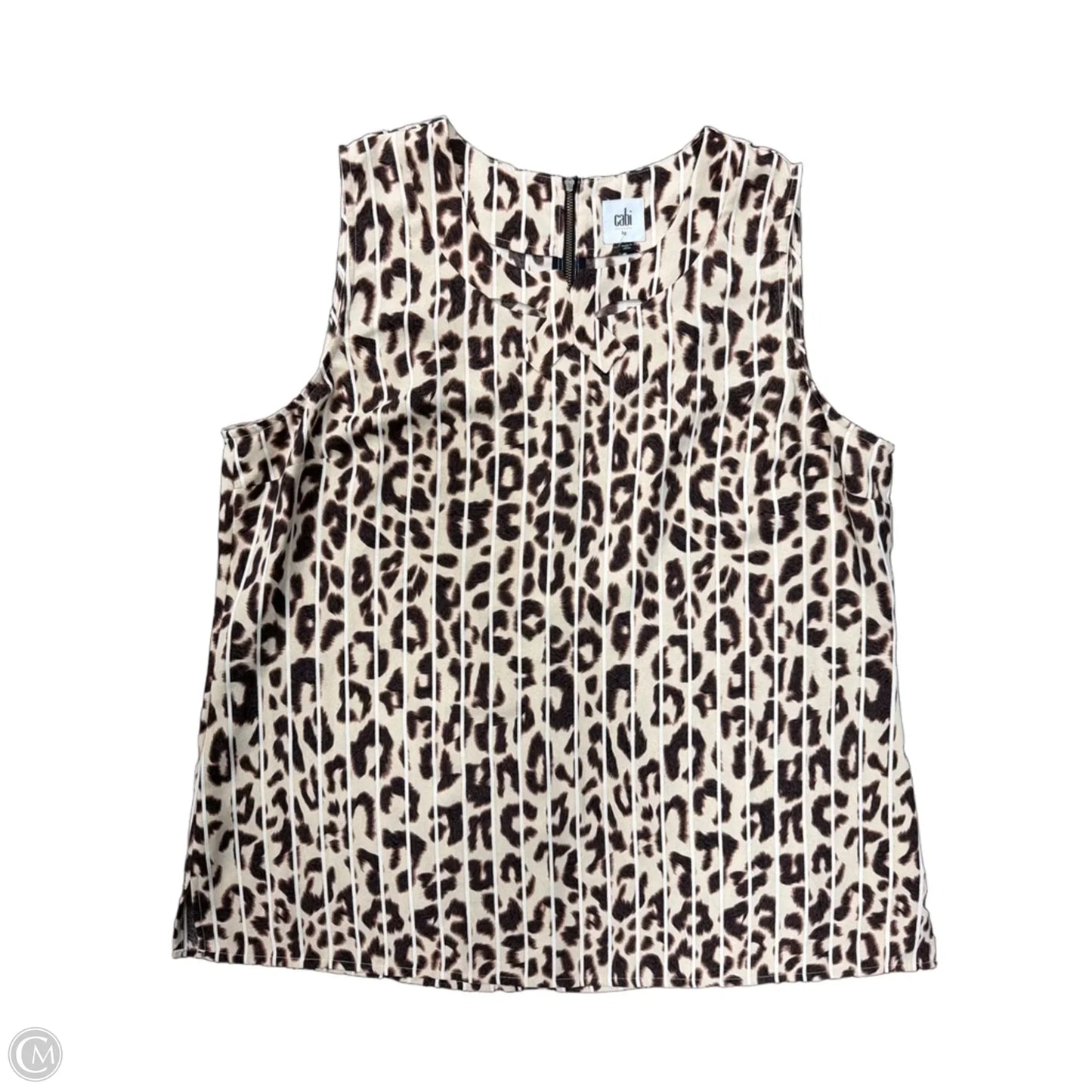 Top Sleeveless By Cabi In Animal Print, Size: L