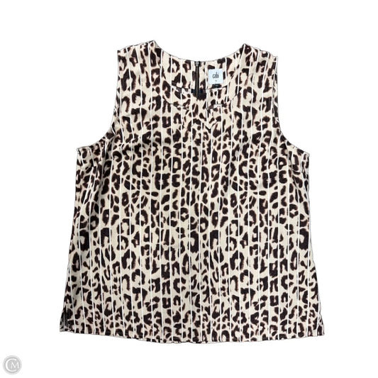 Top Sleeveless By Cabi In Animal Print, Size: L