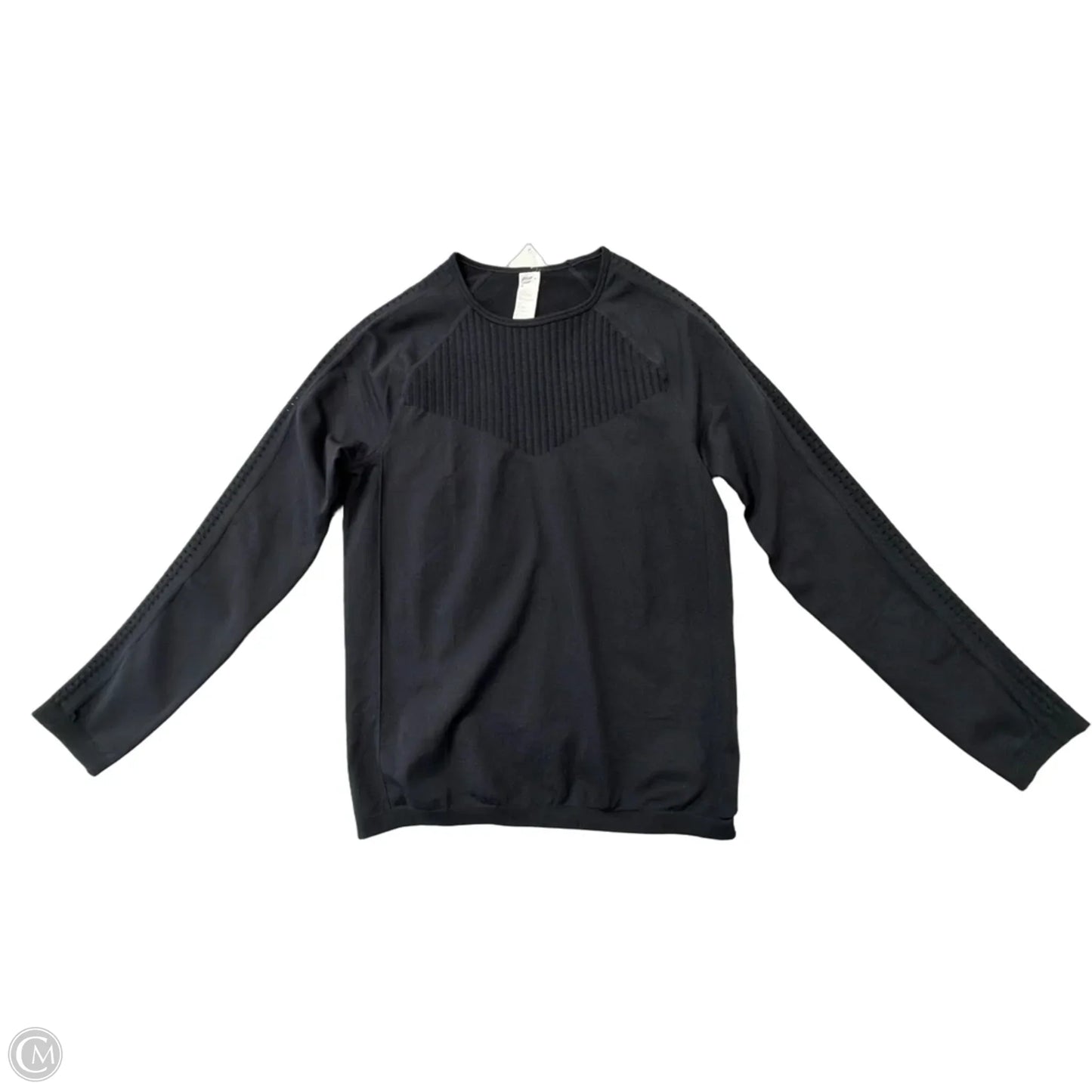 Athletic Top Long Sleeve Crewneck By Fabletics In Black, Size: L