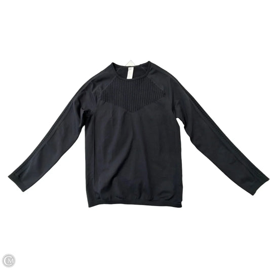 Athletic Top Long Sleeve Crewneck By Fabletics In Black, Size: L