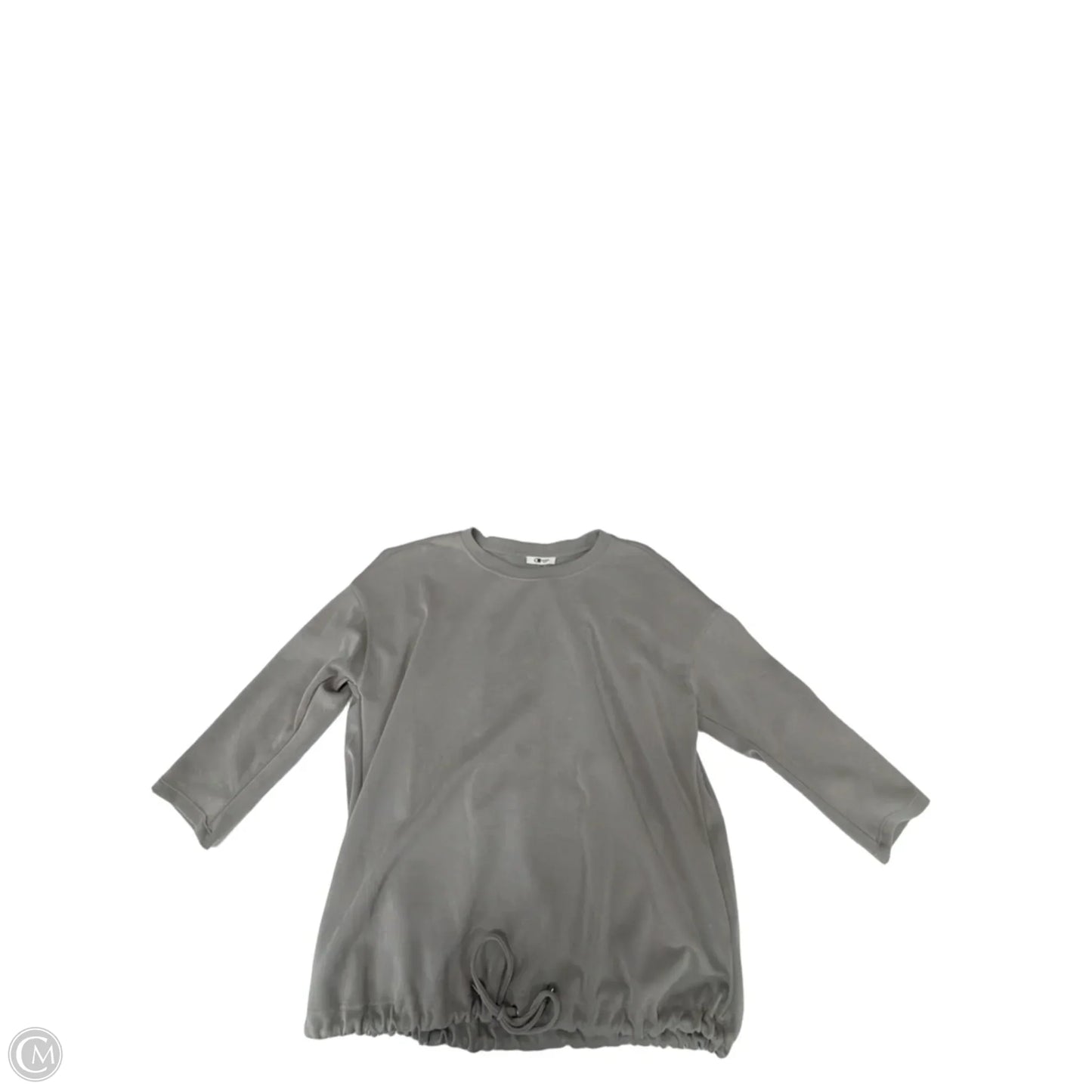 Top 3/4 Sleeve By Cable And Gauge In Grey, Size: L