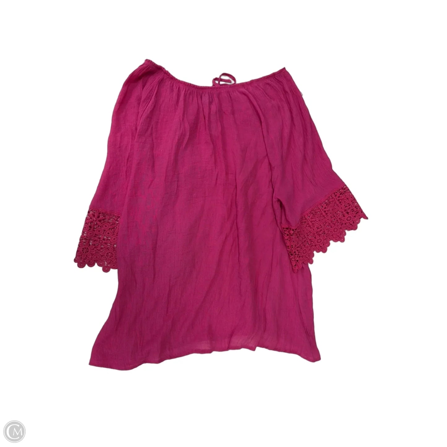 Top 3/4 Sleeve By Robert Louis In Pink, Size: 2x