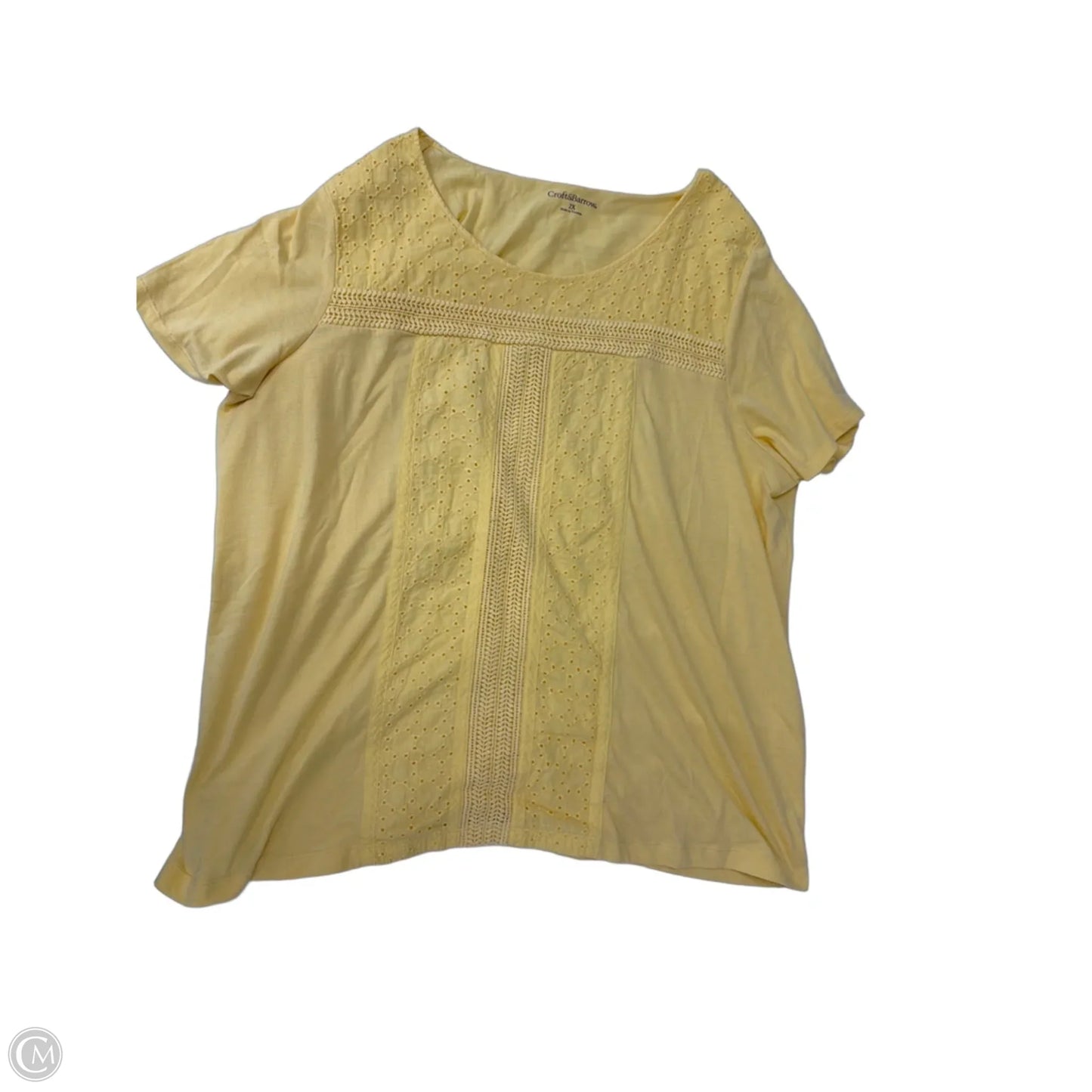 Top Short Sleeve By Croft And Barrow In Yellow, Size: 2x