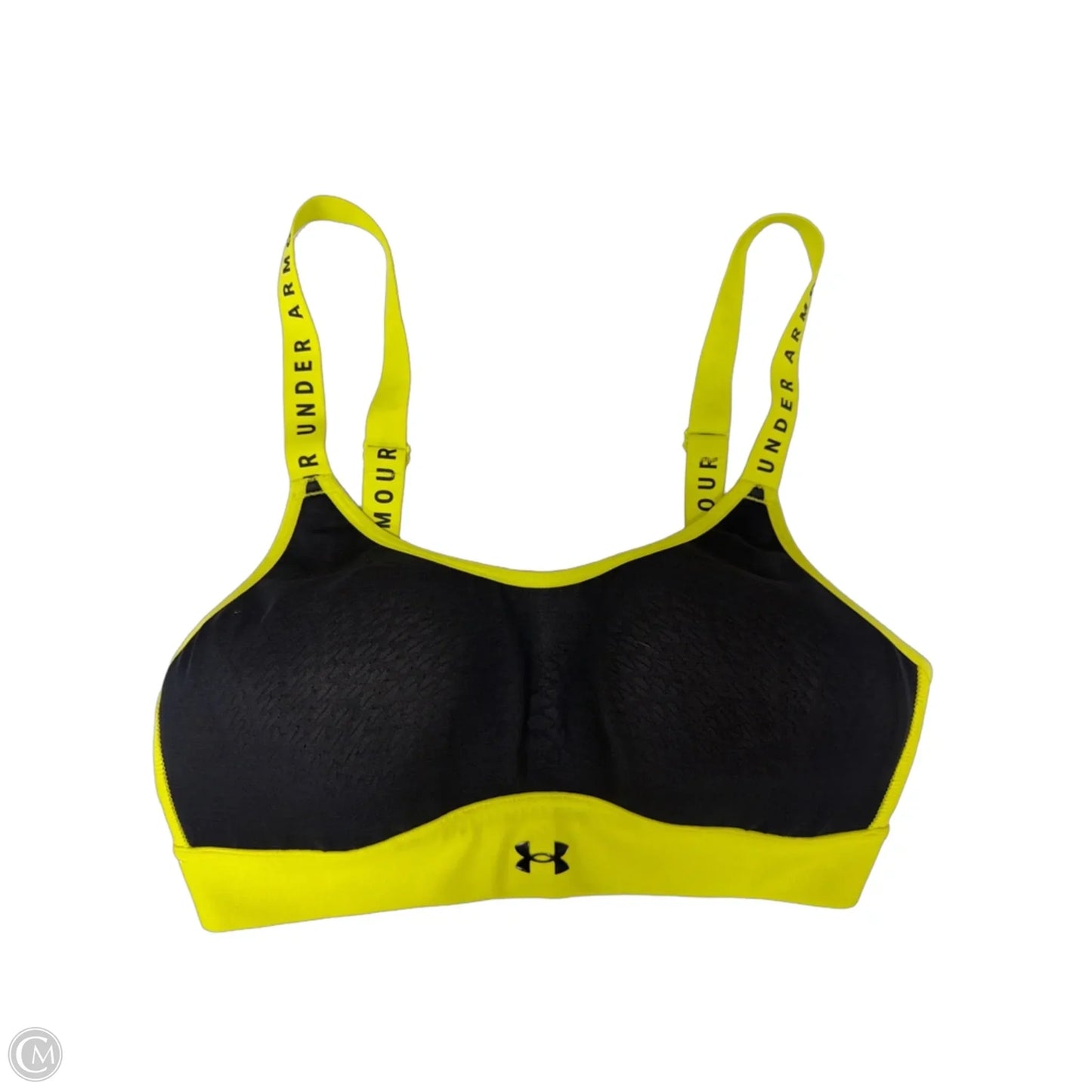 Athletic Bra By Under Armour In Black & Yellow, Size: M