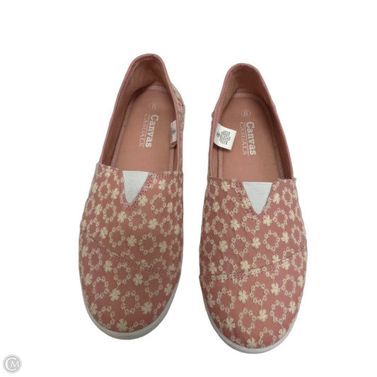 Shoes Flats By Canvas In Pink & White, Size: 8