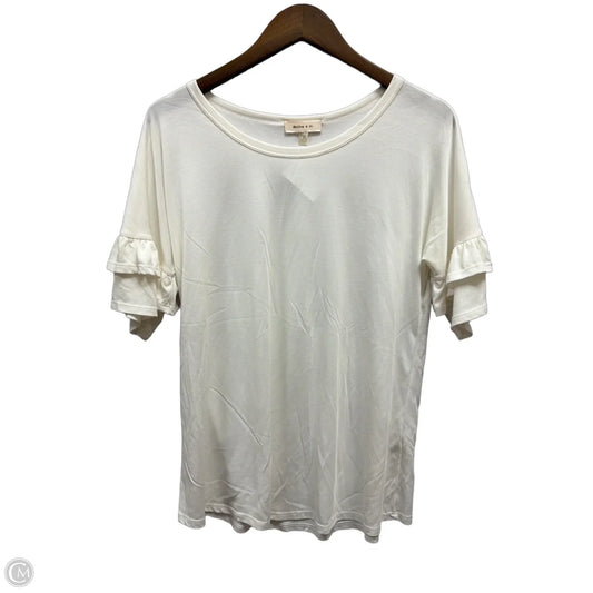 Top Short Sleeve By Hailey & Co In Cream, Size: M