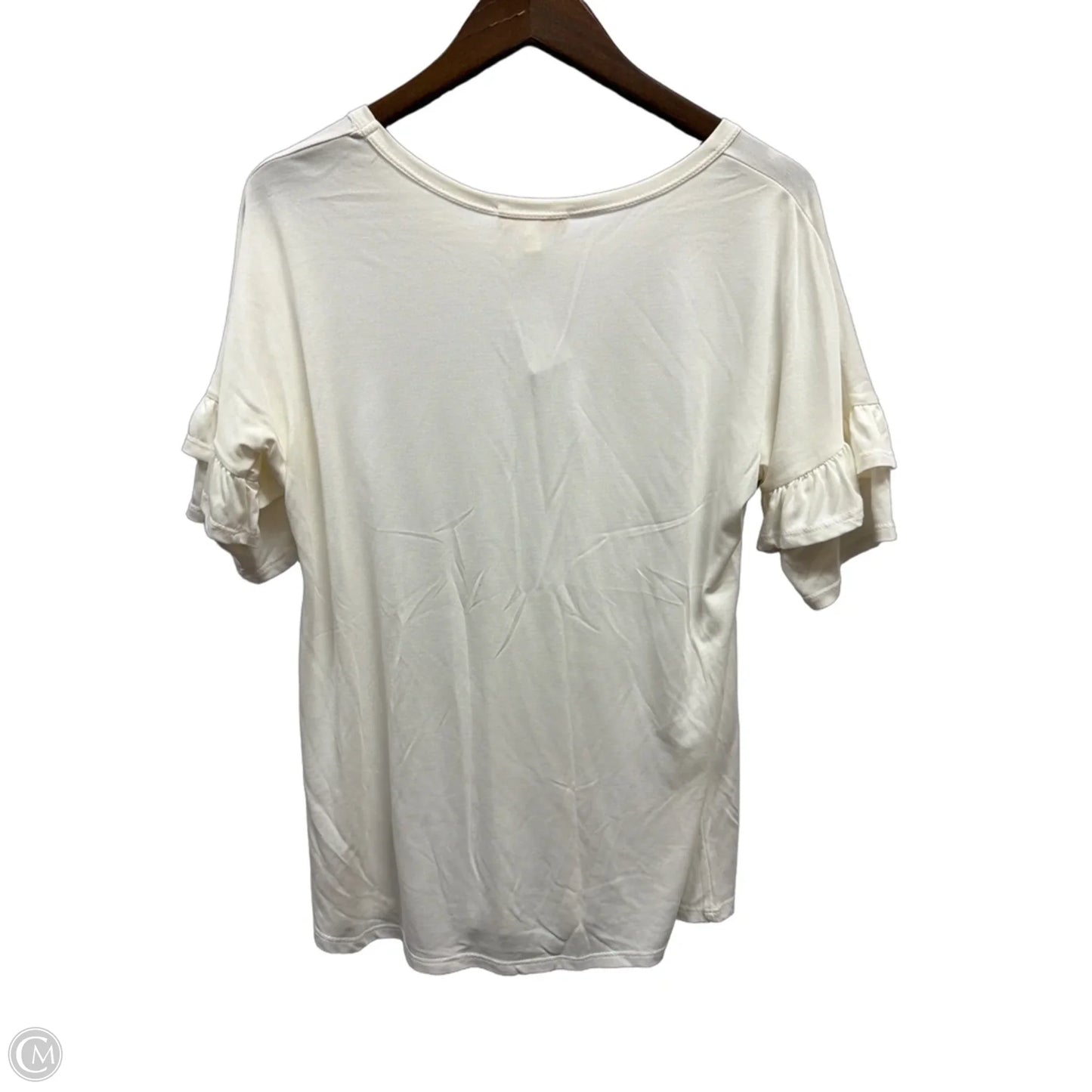 Top Short Sleeve By Hailey & Co In Cream, Size: M