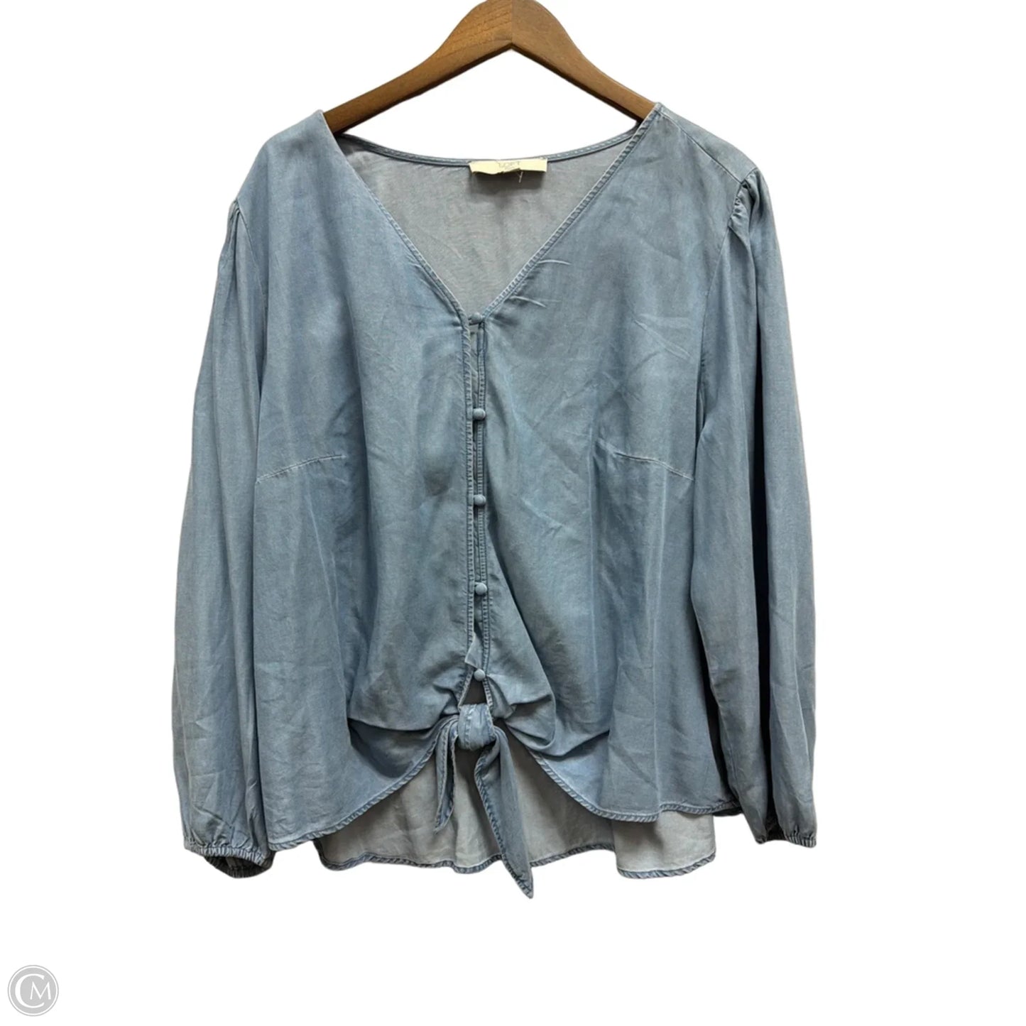 Top Long Sleeve By Loft In Blue, Size: 1x