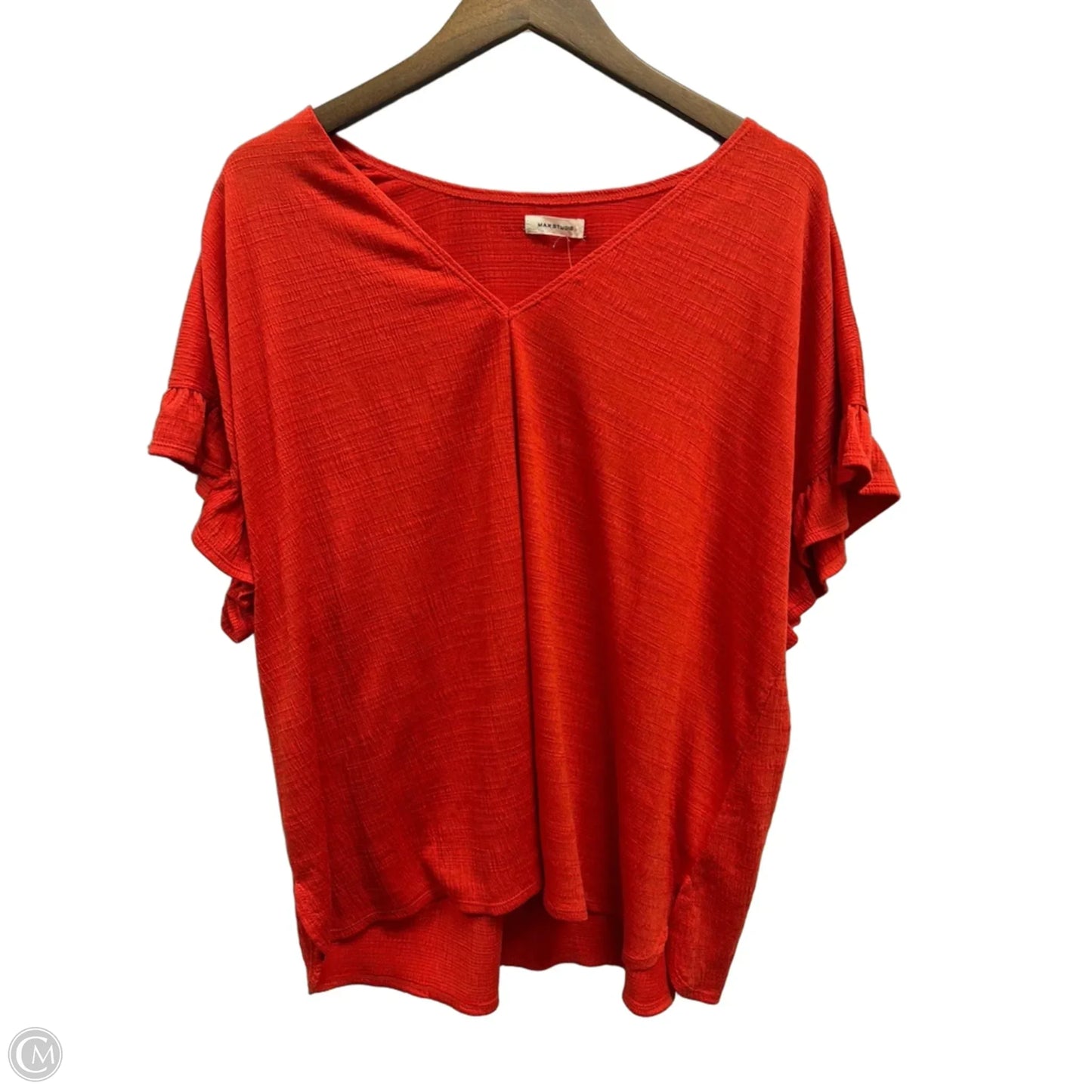 Top Short Sleeve By Max Studio In Red, Size: 1x