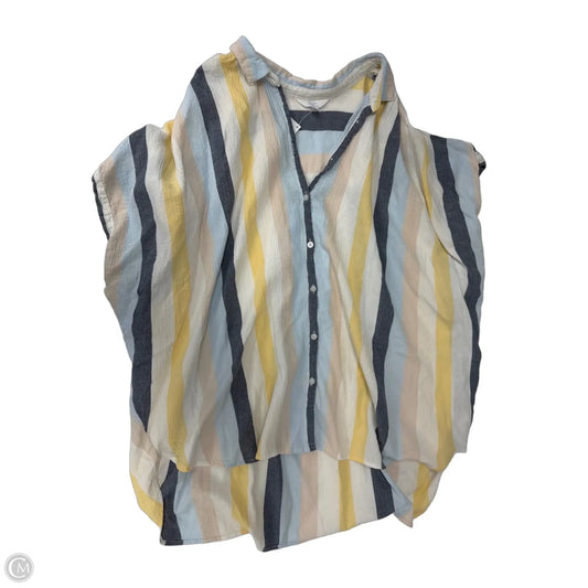 Top Short Sleeve By Time And Tru In Striped Pattern, Size: 1x