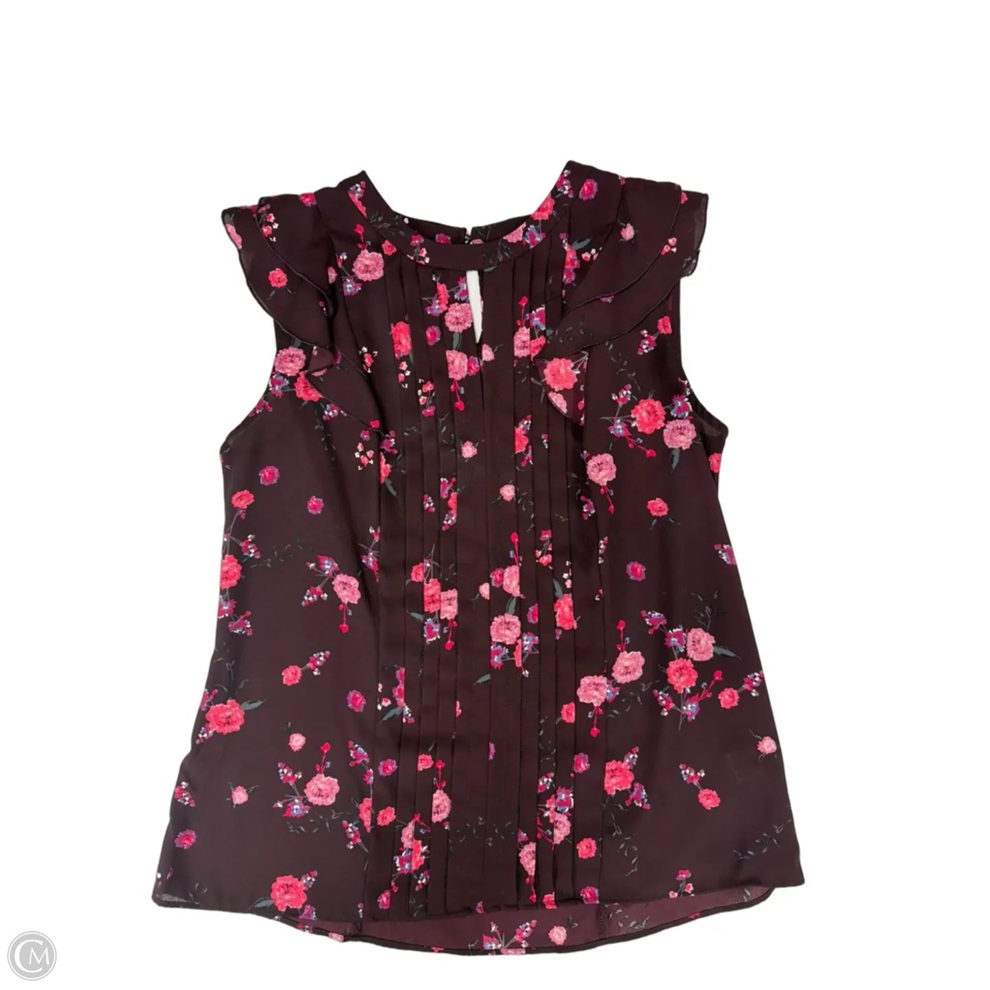 Top Sleeveless By Elle In Maroon, Size: S