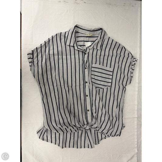Top Short Sleeve By Ana In Striped Pattern, Size: L