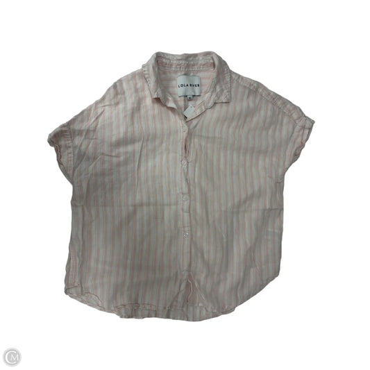 Top Short Sleeve By Lola River In Striped Pattern, Size: Xl