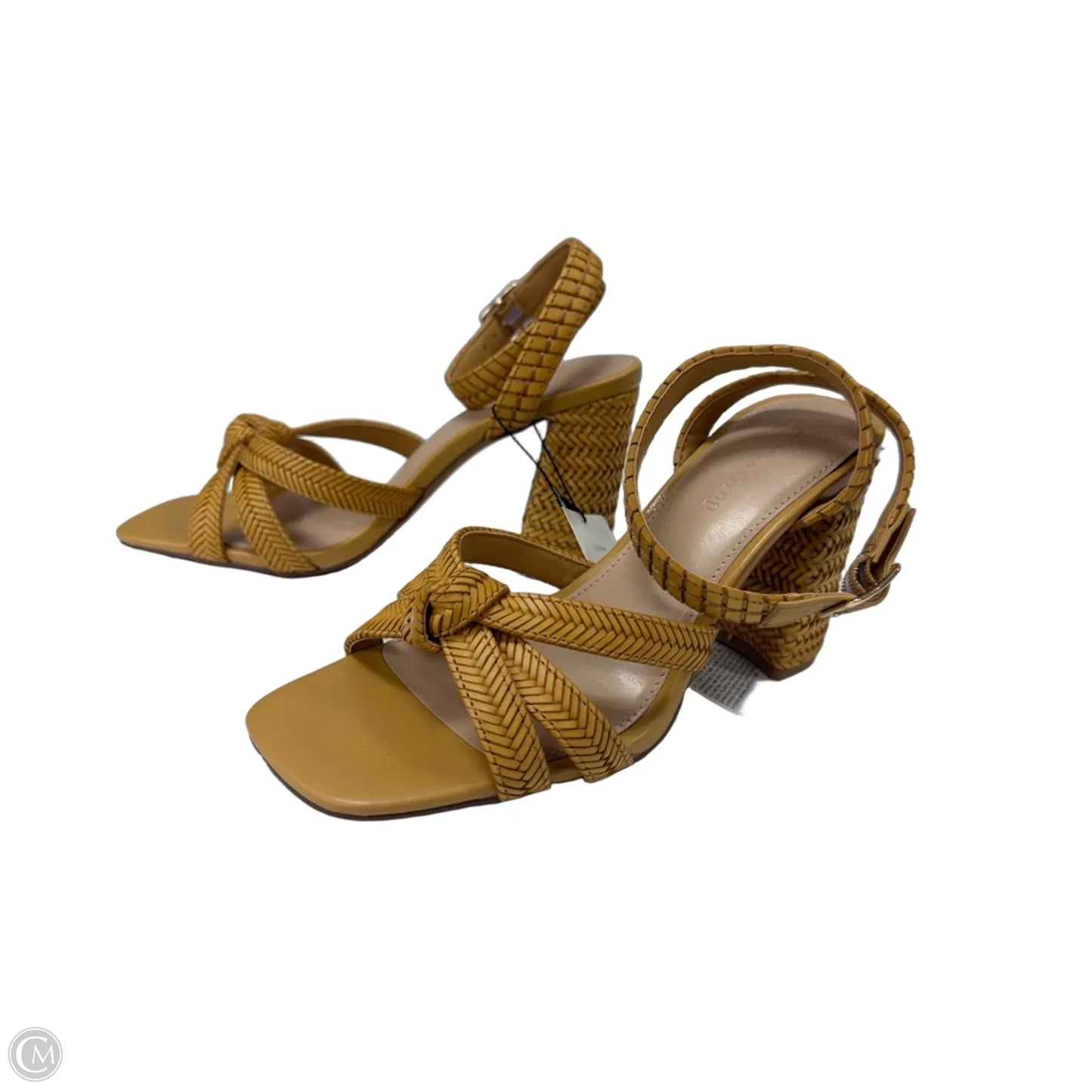 Sandals Heels Block By The Drop In Brown, Size: 7
