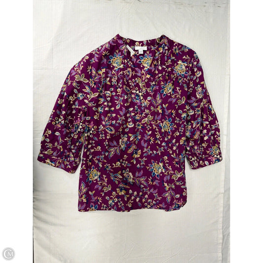 Top 3/4 Sleeve By J. Jill In Purple, Size: S