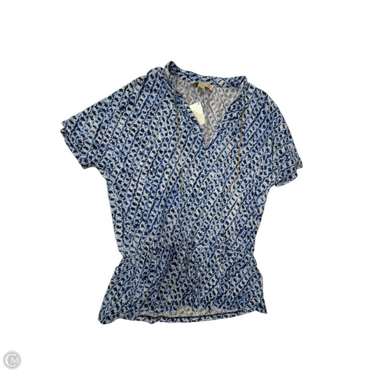 Top Short Sleeve By Michael By Michael Kors In Blue & White, Size: S