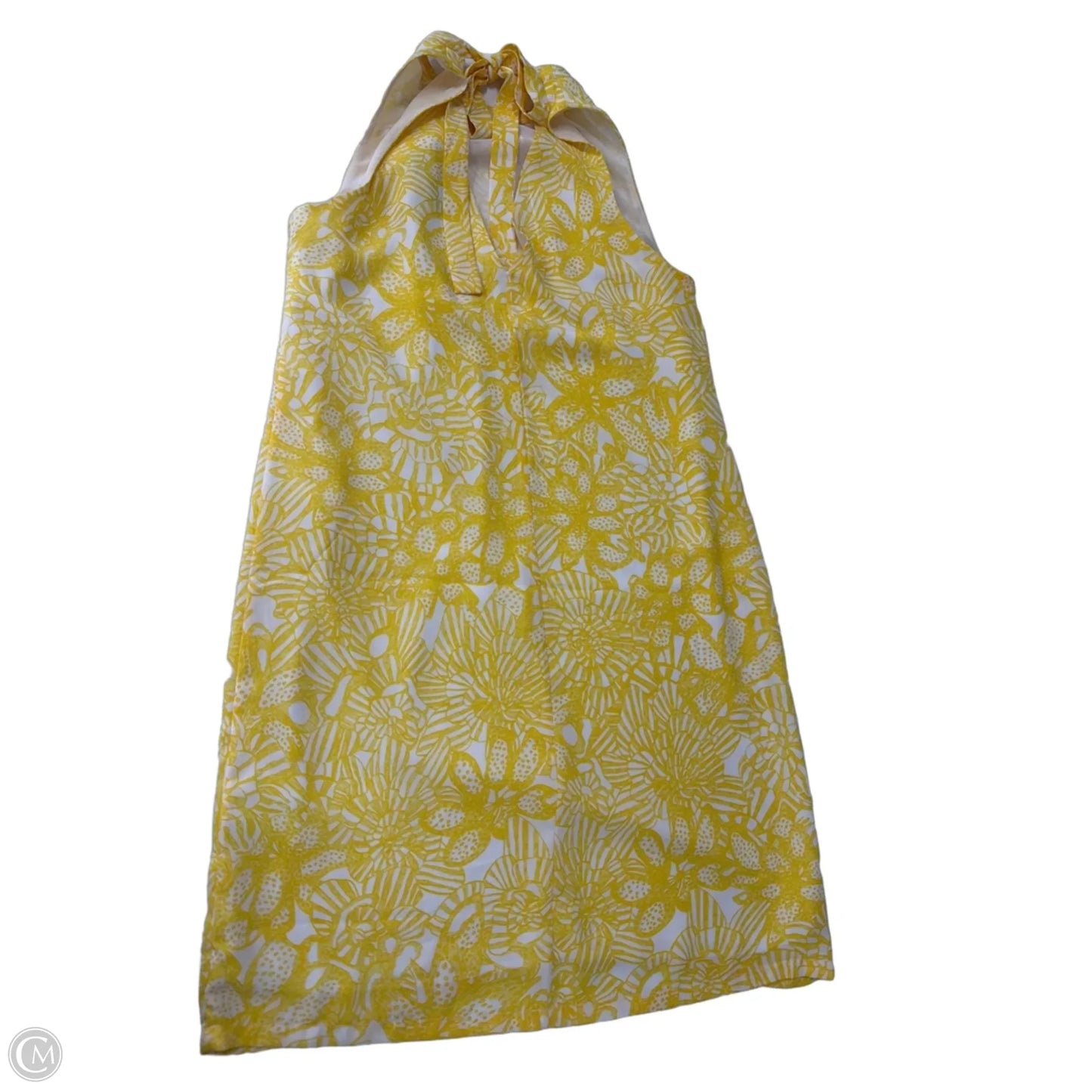 Dress Casual Midi By H&m In White & Yellow, Size: M