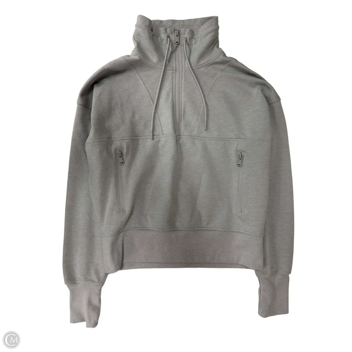 Athletic Top Long Sleeve Collar By Old Navy In Grey, Size: M