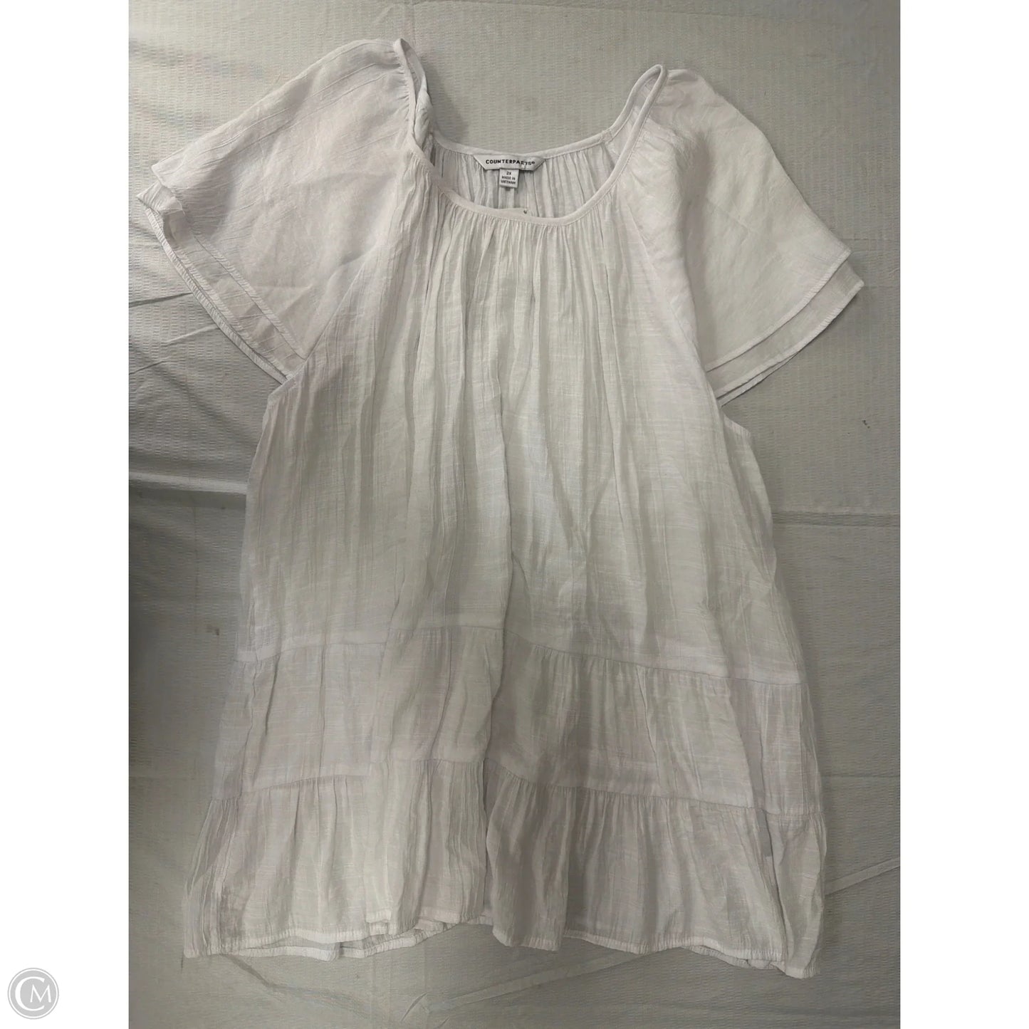 Top Short Sleeve By Counterparts In White, Size: 2x