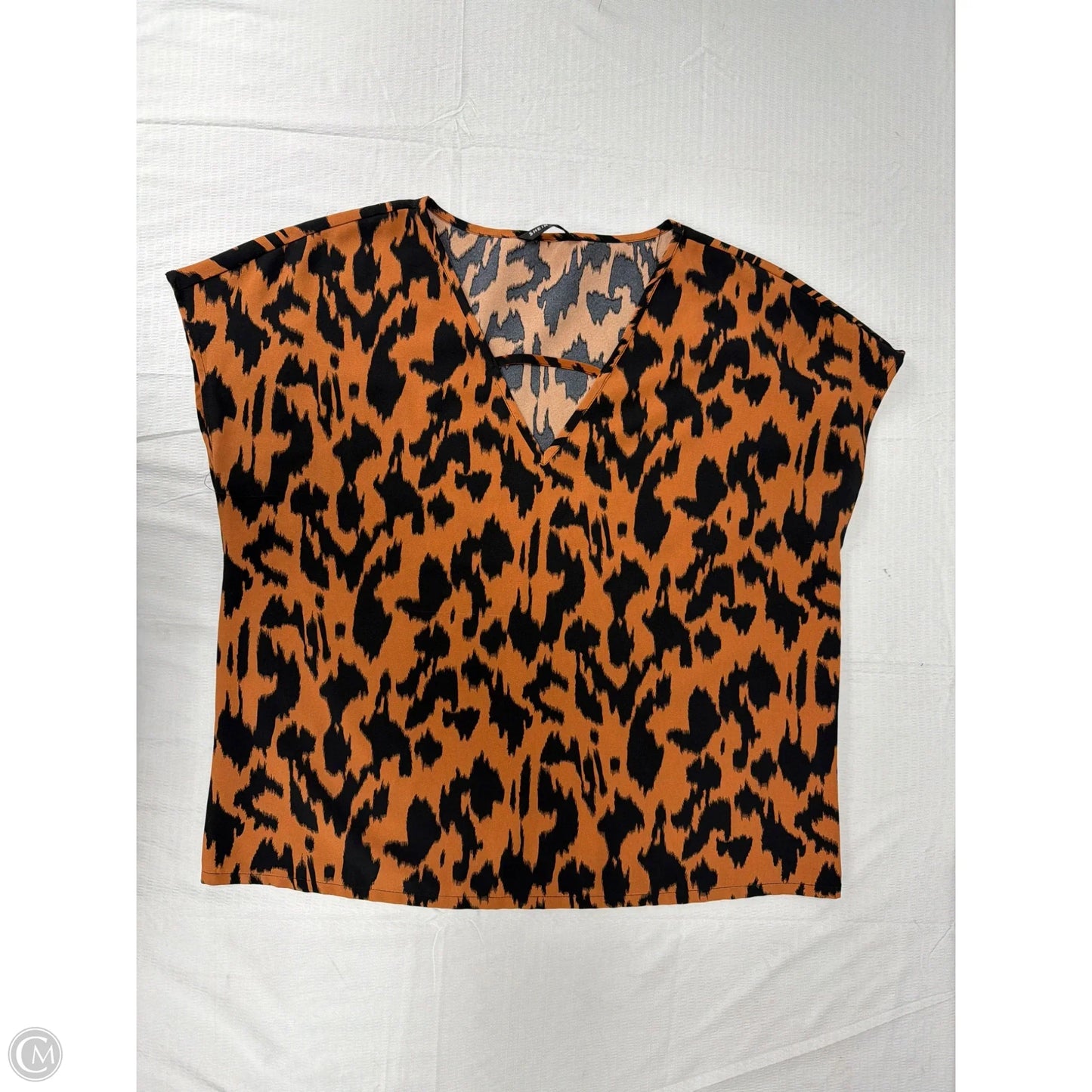 Top Short Sleeve By Shein In Black & Brown, Size: L