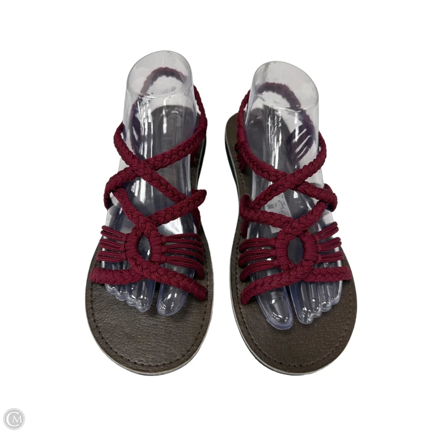 Sandals Flats By Clothes Mentor In Maroon, Size: 10