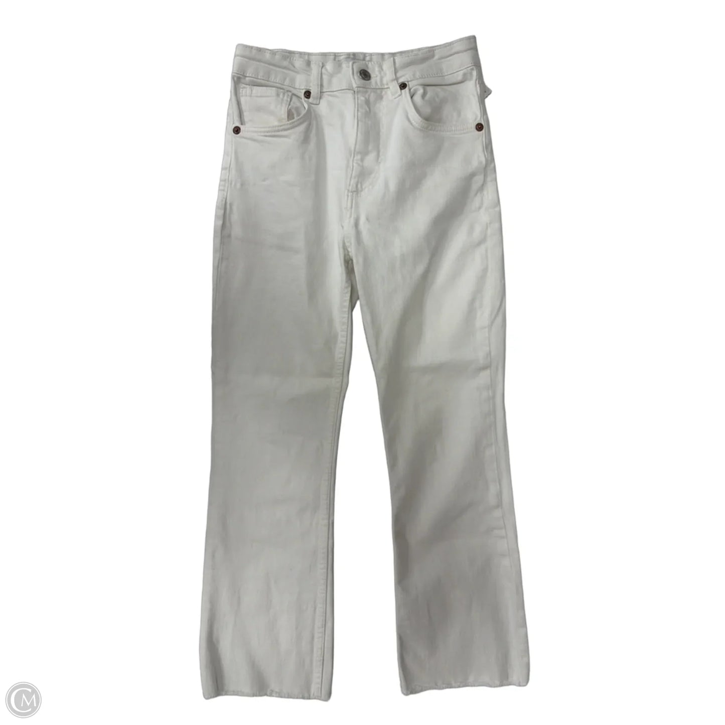 Jeans Cropped By Zara In White, Size: 4