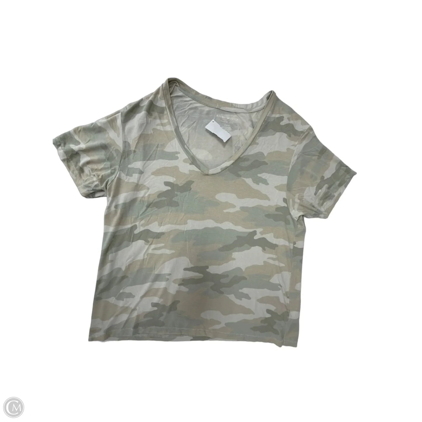 Top Short Sleeve By American Eagle In Camouflage Print, Size: M