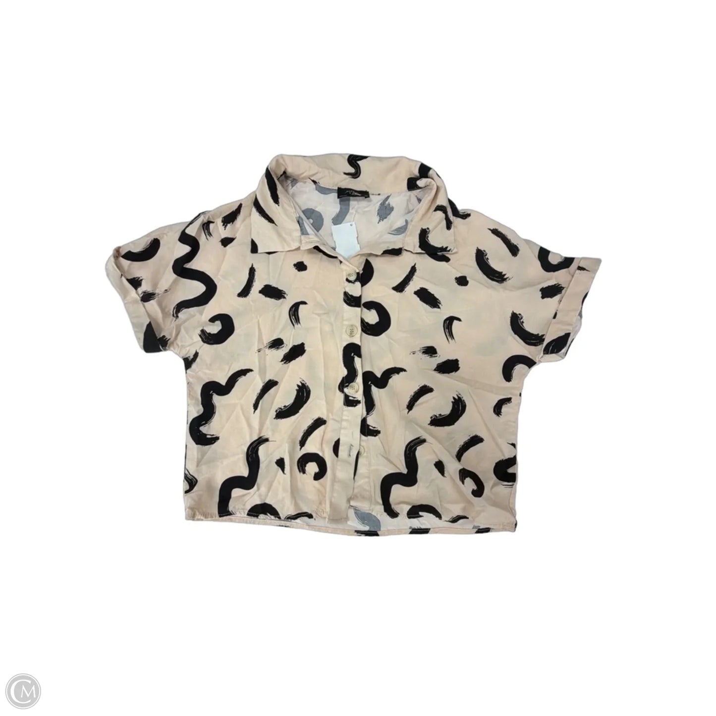 Top Short Sleeve By Milk & Honey In Black & Tan, Size: M